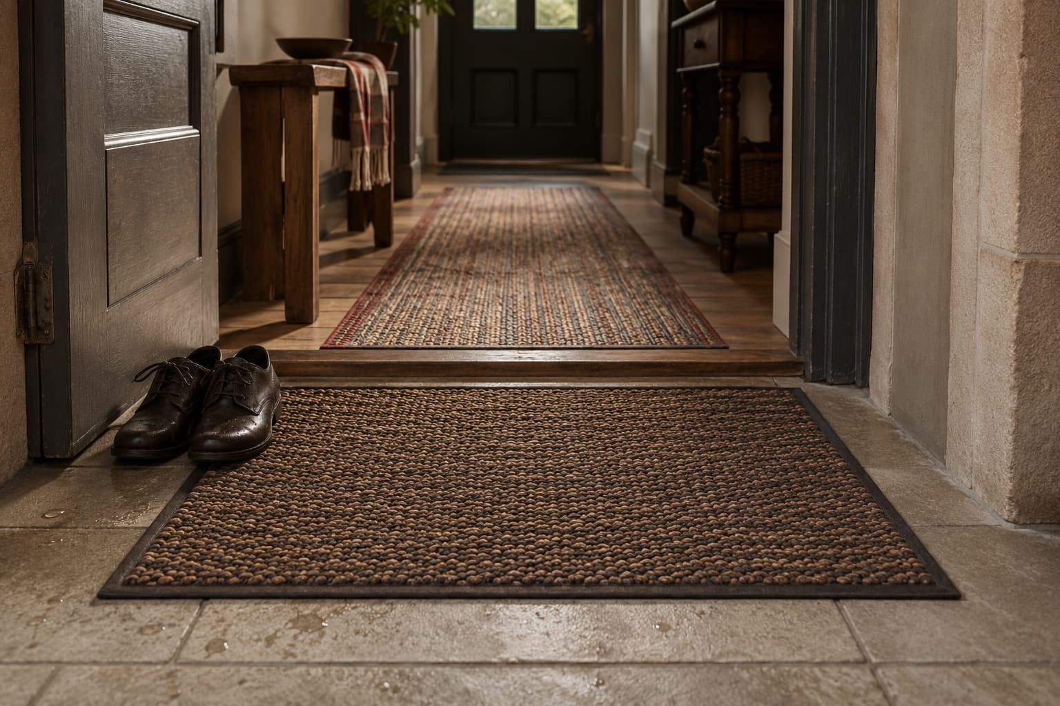 Absorbent Doormat Duo shown in everyday home use