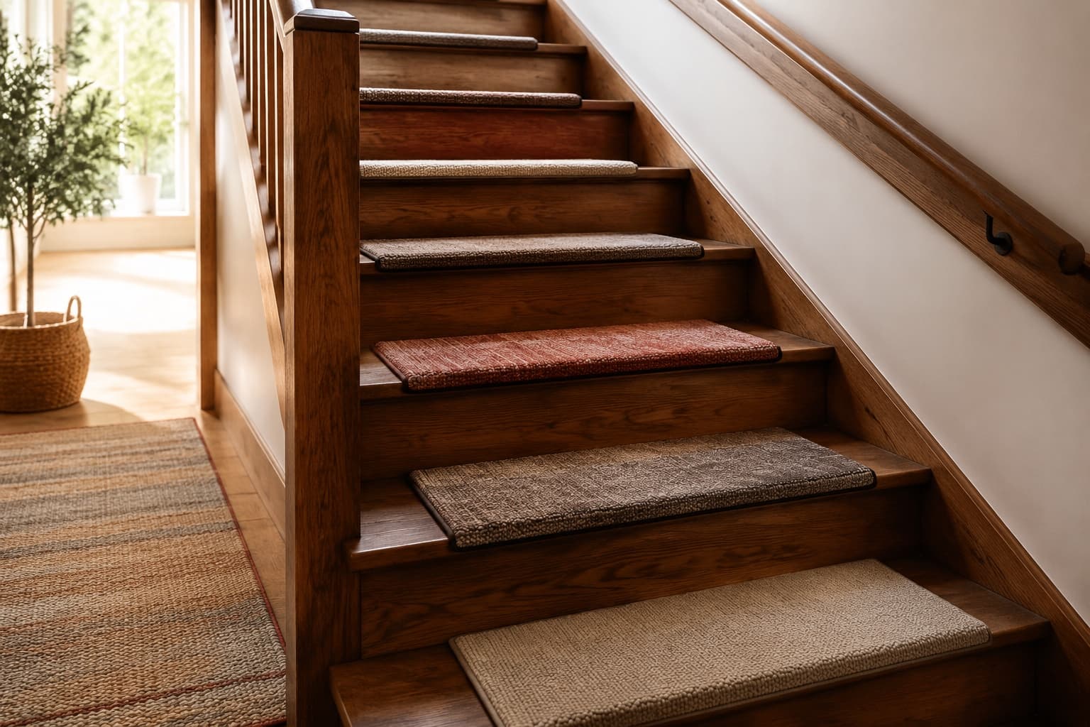 Stair Tread Grip Set 15-Pack shown in everyday home use