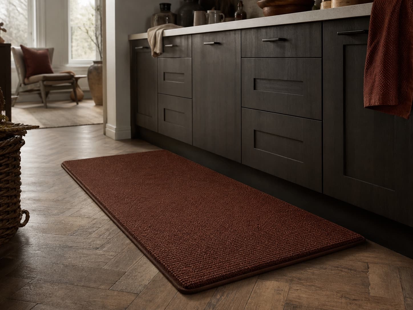 Kitchen Anti-Fatigue Mat in a warm home floor setting